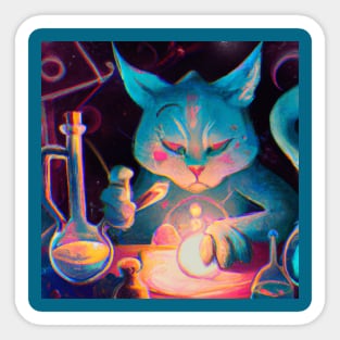 Blue Alchemist Cat Learned How to Turn Catnip Into Gold Sticker